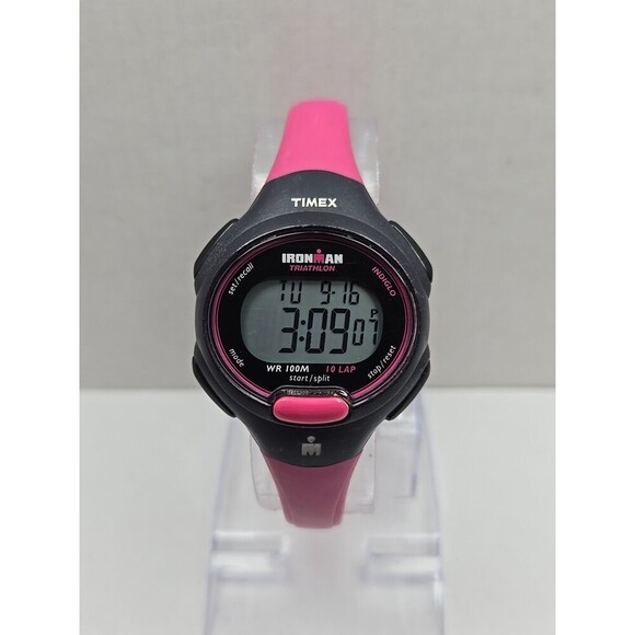 Womens Timex Ironman Triathlon 10 Lap Digital Watch Indiglo Alarms New Battery - Picture 1 of 11